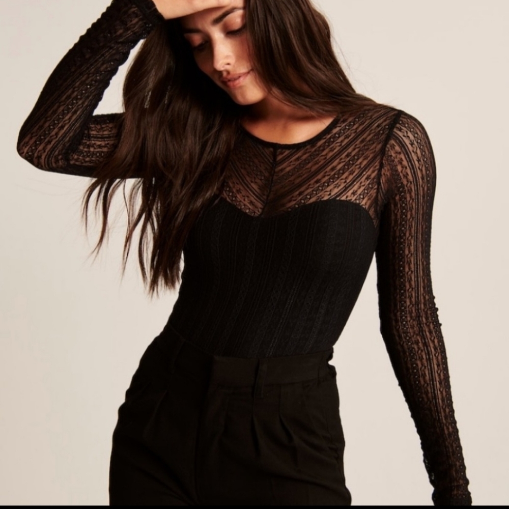 Abercrombie & Fitch Laced Geometric Bodysuit